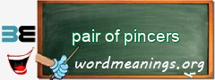 WordMeaning blackboard for pair of pincers